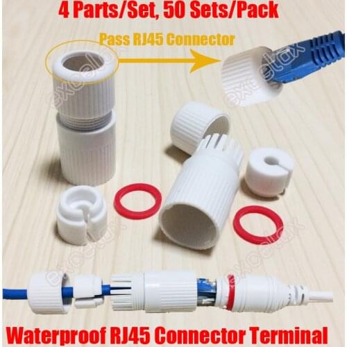 50PCS/Lot White Black Inner 19mm Finished RJ45 Modular Waterproof Connector Cap Cover for Outdoor IP Camera Pigtail Cable