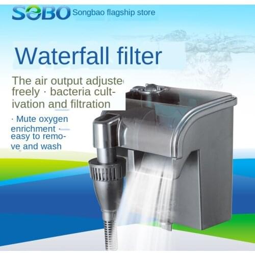 3 In 1 Aquarium Filter Water Pump Fish Tank External Waterfall Hanging Filter Wall-mountable Oil Film Processing Fish Tank pump