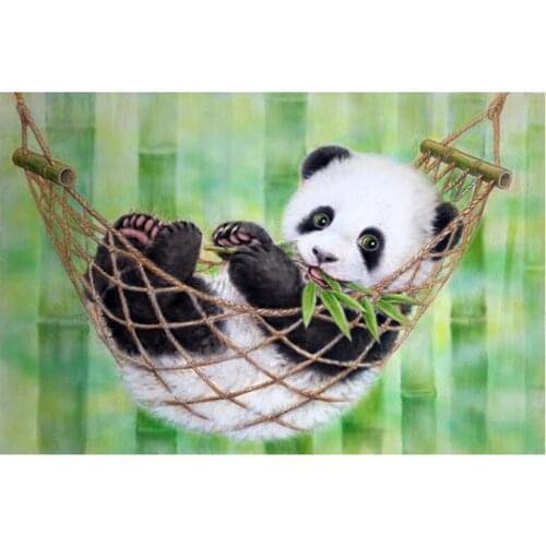 Panda 5D Diamond Painting Full Round Diamond Mosaic Picture Of Rhinestones Embroidery 30 x 20 cm Animal Cusack