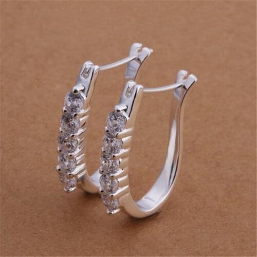 NOBLE wedding for women silver color high quality jewelry fashion cute women crystal earrings jewelry cute pretty E312