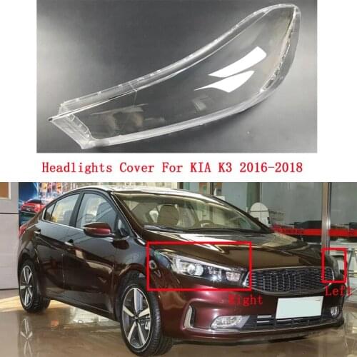 For KIA K3 2016-2018 Car front Headlight cover New Car Bright Head Light Shade Shell Caps Front Headlamp Lamp cover Lampshade