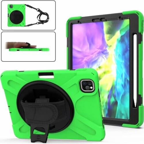 Dual Layer Armor Shockproof Safe Silicone Case For New IPad Pro 11 Inch 2020 Tablet Protective Cover Stand Coque+pen+Straps