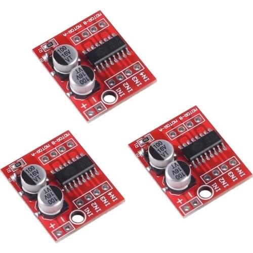 3pcs/lot 1.5A 2 Way DC Motor Driver Module Speed Dual H-Bridge Replace Stepper L298N (Mini Controller Board)