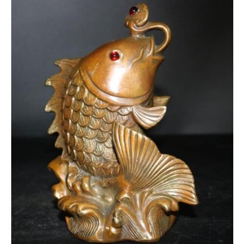 China brass Wishful fish crafts statue