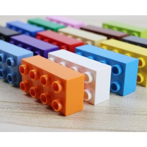 Creative Building Block DIY Construction Toys for Kids Brick 2 x 4 Large Particle 4 Pieces