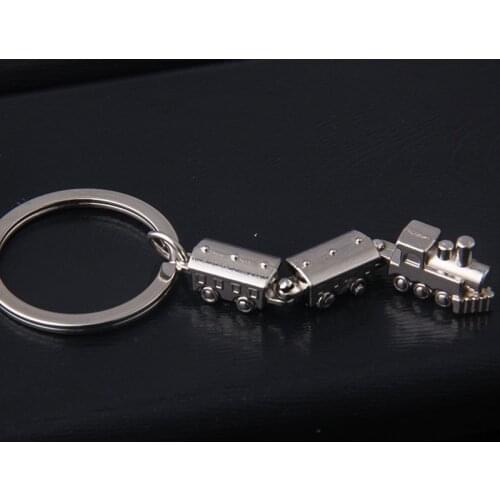 Creative Metal Movable Joint Mini Train Model Alloy Keychain Metal Key Ring Car Bag Charm