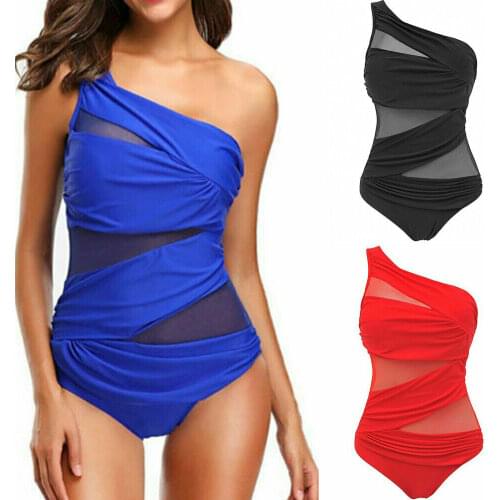 Plus Size 4XL Sexy Fashion Women One Piece Swimsuit Mesh Bikinis Monokini Push-up Swimwear Bathing Suit Swimming Suit Beach Wear