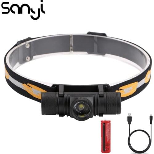SANYI Working Lamp Zoomable Flashlight Forehead 1*XML-L2 Headlamp by 18650 Battery Headlight Lantern Emergency Light DropShip