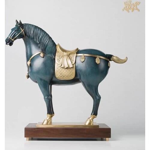 Full Copper Ornaments Tang Dynasty Modeling Horse Junma Home Decoration Copper Handicraft