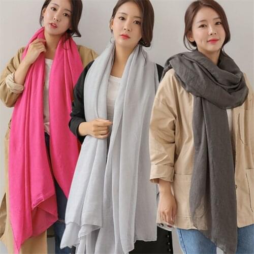 Fashion Viscose Solid Color Hijabs Scarf Female Soft Shawls Islam Muslim Head Wraps Winter Scarves Women 80*180 CM 1PC Retail