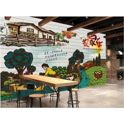 Custom mural on the wall 3d wallpaper Retro nostalgic country house dining bar home decor photo wallpaper for living room