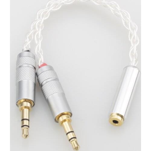 Audiocrast HC024 2.5mm Female to 2 pieces 3.5mm pono player adatper AUX Headphone Mic Coupler Adapter 2.5mm Female 2 3.5mm Male