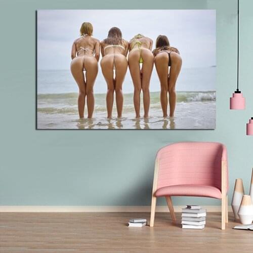 Supermodels Bikini Seaside Sexy Wallpaper Canvas Posters Prints Wall Art Painting Decorative Picture Modern Bedroom Home Decor