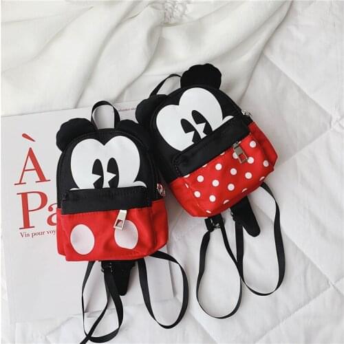 Childrens 2-6Yrs Mini Plush Backpack Kindergarten Crossbody Bag Snack Boy&girls Bag Minnie Mickey Bags for Child Gifts 2020 New