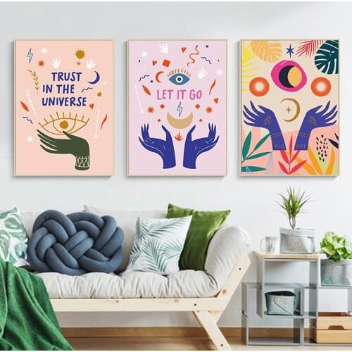Self Care Quotes Prints Wall Art Trust In The Universe Quote Print Canvas Poster Painting Pictures for Living Room Wall Decor