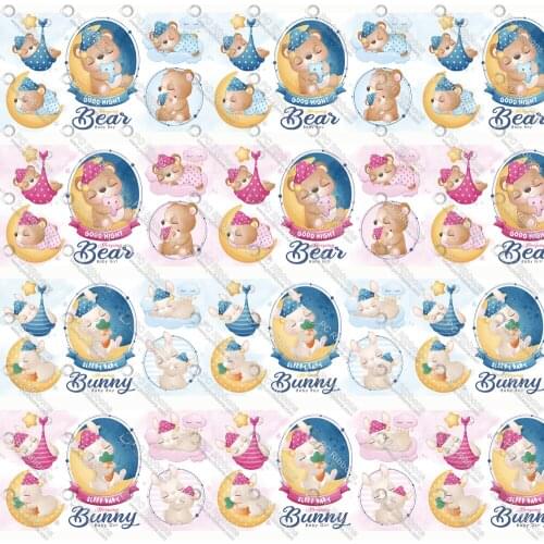 Cute Cartoon Bear 1-1/2" Printed Lanyard/Grosgrain/Satin Design Customized Ribbon for Bow DIY Hair Craft Supplies Sewing