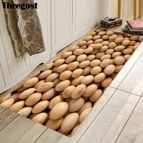 Thregost 3D Print Long Floor Mats Microfiber Carpet Absorbent Rugs Kitchen Mat Anti Slip Machine Flannel Washable Carpets