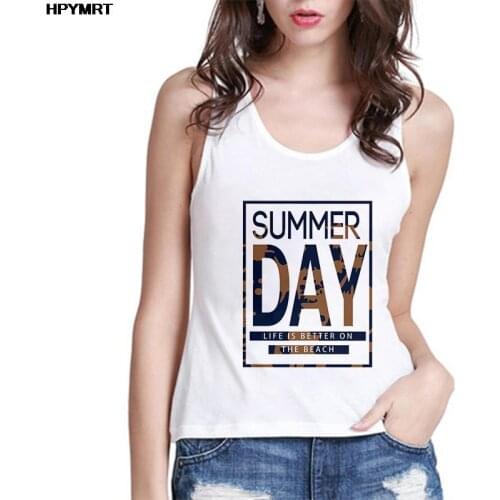 Oversized New Summer Day Letter Printed Tank Tops Women Harajuku Graphics Sleeveless Tee Female Crop Top Sexy Clothes Streetwear