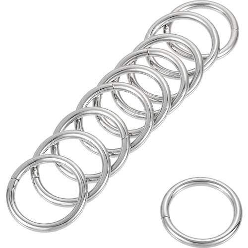 Uxcell Metal O Ring 25mm(0.98") ID 3.8mm Thickness Iron Rings for Hardware DIY Accessories Silver Tone 10pcs