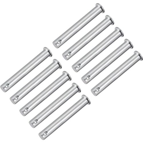 Uxcell Single Hole Clevis Pins,10mm x 78mm Flat Head Zinc-Plating Steel 10 Pcs