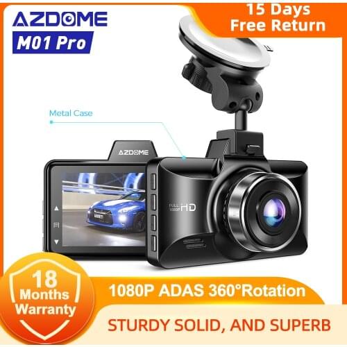 AZDOME M01 Pro Dash cam 3-Inch Car DVR 1080P HD Recorder Driver Fatigue Alert 170 View Angle G-sensor for Uber Lyft car camera