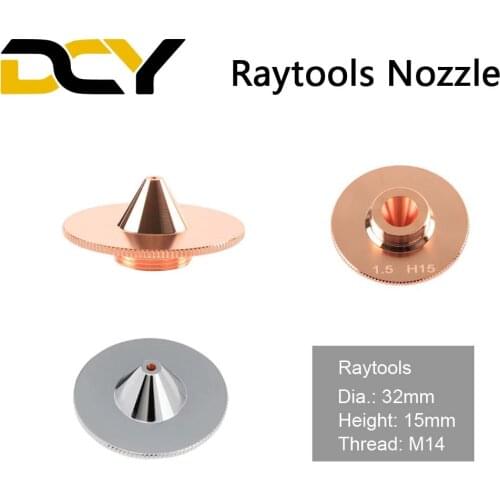 Fiber Cutting Head Fiber Laser Nozzles Bulge Single Double D32 H15 M14 Caliber 0.8-5.0 for Raytools Laser Head