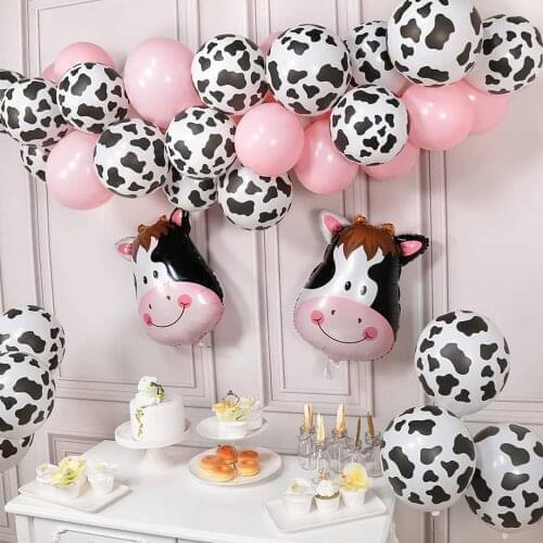 27pcs Cow Aluminum Film Balloon Arch Garland Kit Animal Theme Party Kid Boy Birthday Party Baby Shower Decoration Air Globos
