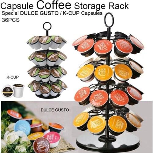 360° Rotating Nescafe Dolce Gusto Coffee Cofe Capsulas Holder Coffee Pods Holder Reusable Dolce Taste Capsule Storage Stand Rack