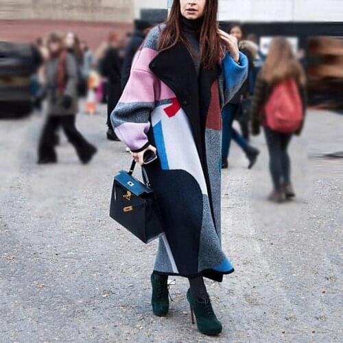 Winter Coat Limited Polyester Acrylic Full Abrigo Mujer Sobretudo Womens Trench Coat 2020 New Fashion Pattern Lapel Long Women