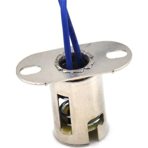 1pcs Metal B15 Lampholder B15D Socket Flat Foot Lamp Holder Base Ba15d Socket
