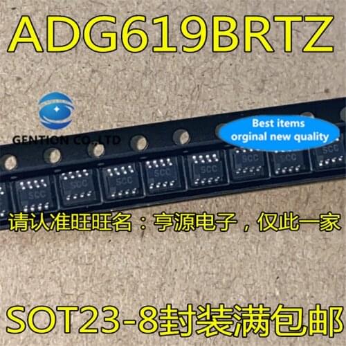 10Pcs ADG619 ADG619BRT ADG619BRTZ Silkscreen SCC SOT23-8 Interface IC Analog chip in stock 100% new and original