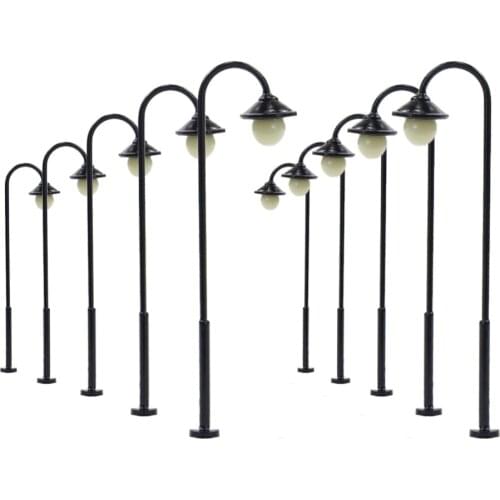 10pcs Model Railway Led Lamppost Lamps Street Lights HO Scale 55mm 12V New LYM12 model outdoor lamp yard light leds