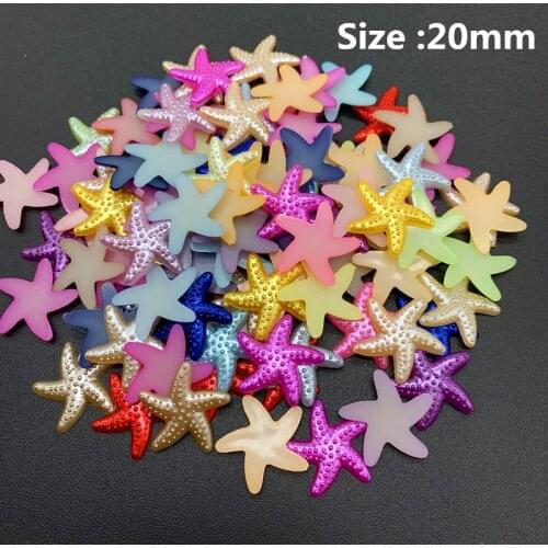 100pcs/lot 20mm Starfish Shape Imitation Pearls Flatback For Art Scrapbooking Wedding Decoration Beads For Jewelry Making