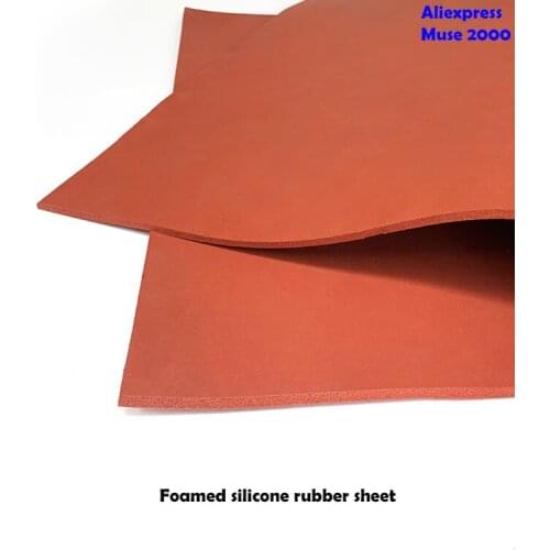 1000*1000mm width foamed Silicone rubber sheet plate pad Thickness 1 1.5 2 3 mm thickness board red cushion pad Rubber Sheet Mat