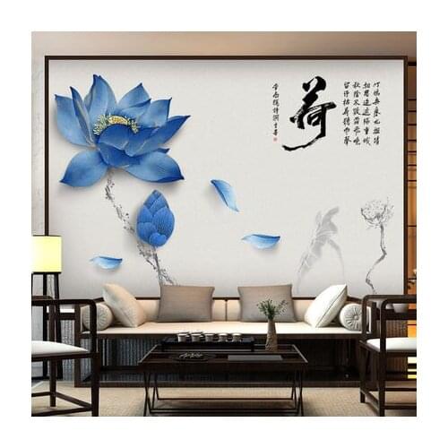 140*200cm Lotus Wall Sticker Wedding Decoration Living Room Study Room Home Decor Diy Flowers Posters And Prints Wall Art