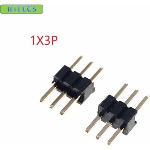 200 pcs 1x3 P 3 Pin 1.27 mm PCB Male Header Single row Straight PCB Through Hole Pin Headers Rohs Lead Free