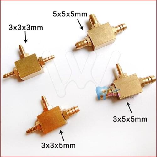 3pcs Dental Valve Dental three accept valve three connectors tee 3mm metal valve dental product dental equipment