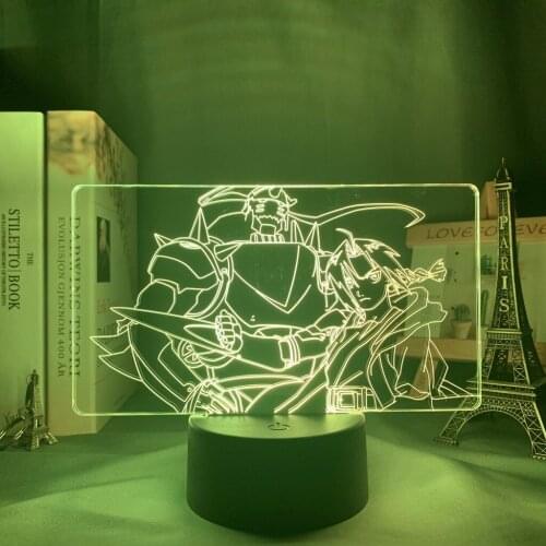 3d Lamp Anime Fullmetal Alchemist Edward Elric Light for Kids Child Bedroom Decor Night Light Birthday Gift Manga Edward Lamp