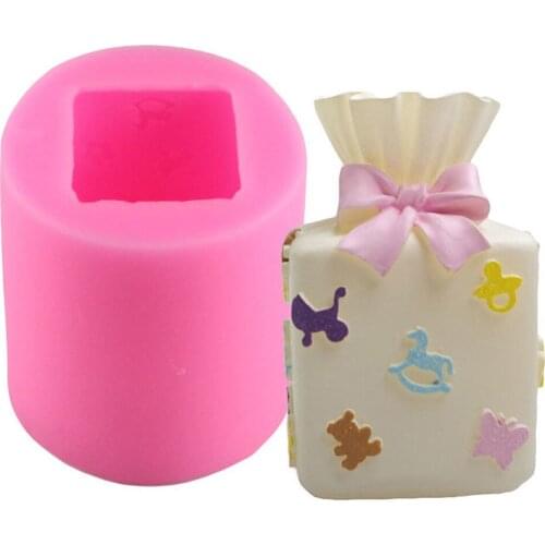 3D Gift Box Candle Mold Aromatherapy Plaster Mold Handmade Valentines Day Wedding Silicone Mold Christmas Candle DIY Mold