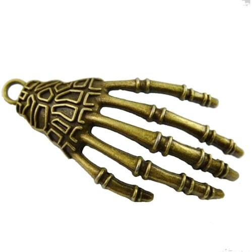 6pcs Antique Bronze Skull Hand Pendant Skull Charm Hand Bone Pendants Skeleton Hand Pendant 11755