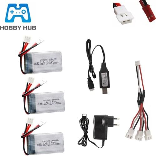 7.4v 350mAh 35C Lipo Battery for MJX X401H X402 JXD 515 515W 515V RC Mini FPV Drone Quadcopter Helicopters battery charger set