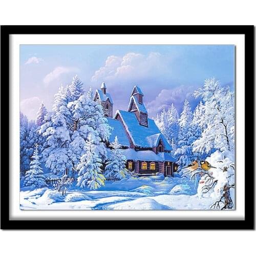 Diamant painting Diamond embroidery winter 5d diy diamond painting full square daimond painting 185DD diamond round