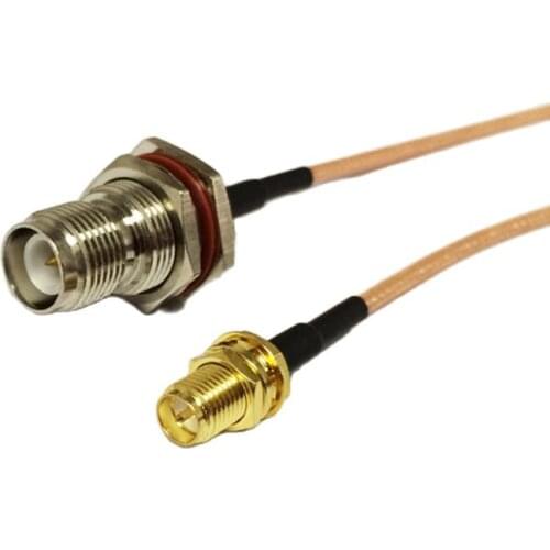 WIFI antenna cable RP SMA female jack to RP TNC jack bulkhead nut pigtail adapter RG316 15cm 6"