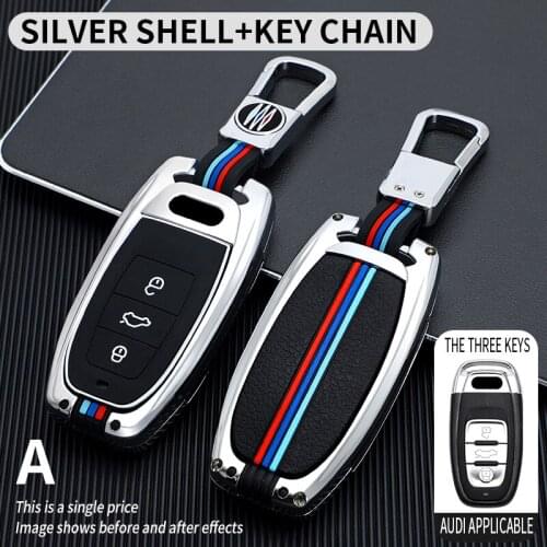 Zinc Alloy key case For Audi A1 A3 A4 A5 A6 A7 A8 Quattro Q3 Q5 Q7 2009-2015 Car accessories car styling keychain new key cover