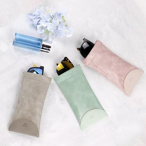 Personalized Serpentine Sunglasses Case PU Pouch Bag Pouch Mobile Phone Wallet Storage Case Pure Color Nearsighted Glasses Case