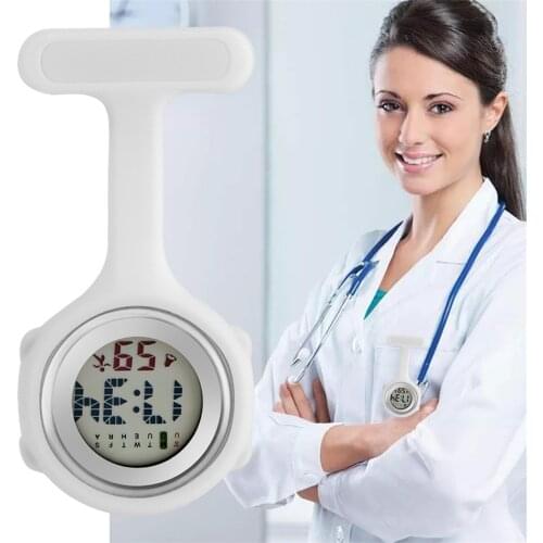 LED Digital Display Brooch Nurse Pocket Watches Gifts for Nurse/Doctor