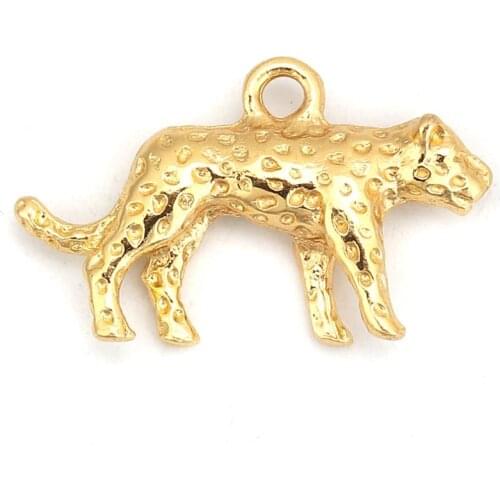 DoreenBeads Fashion Zinc Based Alloy 3D Pendant Charms Leopard Knot Gold Jewelry DIY Findings Accessories Components, 2 PCs