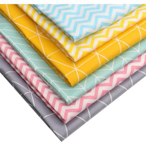 Cotton Fabric ChildrenS Wear Sewing Material Geometric Lines Ripple Designer Fabrics Diy Key Chain Crafts Dress Making 45*150cm
