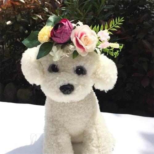Pet Dogs Flower Ring Headwear Beach Holiday Cute Simulation Garland Puppy Photography Prop Home Pets Dress Up Accessories