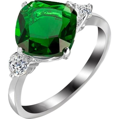 New StyleBlue Green Crystal Rings For Women Colorful Ring Fashion Jewelry Accessories Engagement Ring Girls Dress Party R